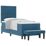 vidaXL Lit à ressorts avec tête de lit Bleu foncé 200 x 80 cm Velours