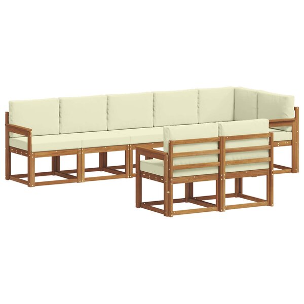 vidaXL Ensemble de canapés d'extérieur 8 pc Naturel et Crème