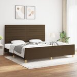 vidaXL Cadre de lit avec tête de lit marron foncé 200x200 cm Tissu