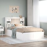 vidaXL Cadre de lit sans matelas blanc 135x190 cm bois de pin massif