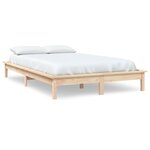 vidaXL Cadre de lit sans matelas 120x200 cm bois massif