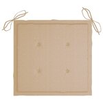 vidaXL Chaises à manger lot de 6 et coussins beige Bois de teck solide
