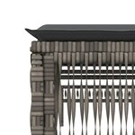 vidaXL Chaise longue avec coussin gris résine tressée