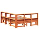 vidaXL Lit bibliothèque sans matelas cire marron 150x200 cm pin massif