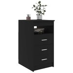 vidaXL Armoire à tiroirs Noir 40x50x76 cm Bois d'ingénierie