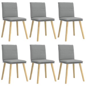 vidaXL Chaises à manger lot de 6 gris clair tissu
