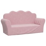 vidaXL Canapé pour enfants 2 places Rose Peluche douce
