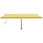 vidaXL Auvent manuel rétractable sur pied 500x300 cm Jaune/Blanc