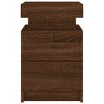 vidaXL Tables de chevet et lumières LED 2 Pièces chêne marron 35x39x55 cm