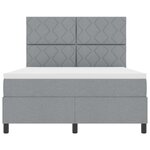 vidaXL Lit à ressorts avec matelas Gris clair 160 x 200 cm tissu