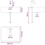 vidaXL Lavabo de salle de bains Chrome 48 5 x 37 5 x 13 cm métal