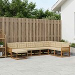 vidaXL Ensemble de canapés d'extérieur 8 Pièces Naturel et Beige