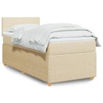 vidaXL Sommier à lattes de lit avec matelas Crème 100x200 cm Tissu
