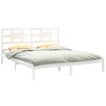 vidaXL Cadre de lit sans matelas blanc 180x200 cm bois massif