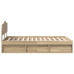 vidaXL Cadre de lit Chêne Sonoma 135 x 190 cm Bois de pin massif