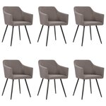 vidaXL Chaises à manger lot de 6 taupe tissu