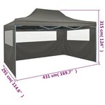 Vidaxl tente pliable avec 3 parois 3 x 4 5 m anthracite