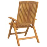 vidaXL Chaises de jardin inclinables 2Pièces et coussins bois massif teck