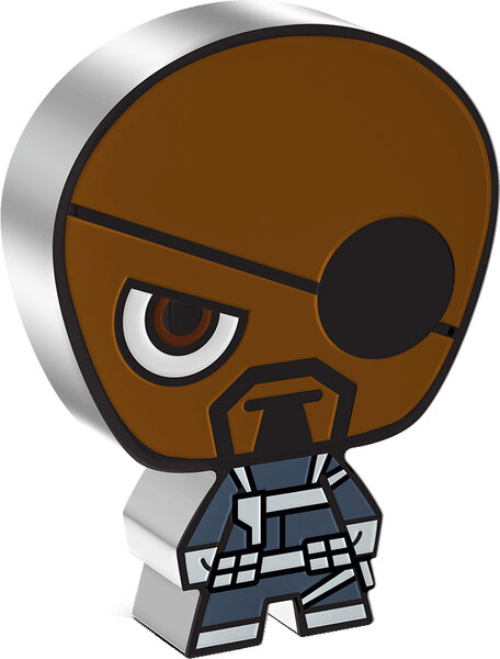 Pièce de monnaie en Argent 2 Dollars g Millésime 2023 Chibi NICK FURY