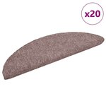 vidaXL Tapis d'escalier auto-adhésifs 20 pièces 56 x 17 x 3 cm Marron clair Demi-rond