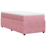 vidaXL Sommier à lattes de lit avec matelas Rose 100x200 cm Velours