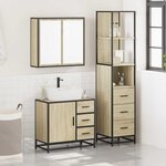 vidaXL Ensemble de meubles de salle de bain 3 Pièces chêne sonoma