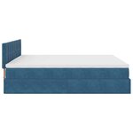 VidaXL Cadre de lit ottoman avec matelas bleu foncé 160x200 cm velours