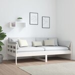 vidaXL Lit de jour Blanc Bois massif de pin 90x190 cm