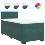 vidaXL Sommier à lattes de lit avec matelas Vert foncé 100x200 cm