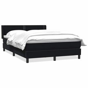 vidaXL Sommier à lattes de lit avec matelas noir 140x210 cm velours