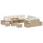 vidaXL Ensemble de canapé de jardin avec coussin 13 Pièces Beige et crème