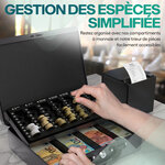 ACROPAQ Caisse monnaie Professionnelle 30x25x9cm- Coffret Monnaie Acier- Monnayeur  2 clés  Compartiments à monnaie- Poignée Robuste