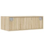 vidaXL Meuble TV avec lumières LED chêne sonoma 75x35 5x25 cm