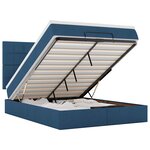 VidaXL Cadre de lit ottoman avec matelas bleu 140x200 cm tissu