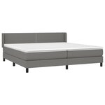 vidaXL Sommier à lattes de lit avec matelas Gris foncé 200x200cm Tissu