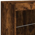 vidaXL Buffet avec lumières LED chêne fumé 60 5x37x67 cm