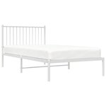 vidaXL Cadre de lit métal sans matelas et tête de lit blanc 100x200 cm