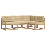 vidaXL Ensemble de canapés d'extérieur 3 pc Blanc et Beige Polyester
