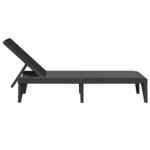 vidaXL Chaise longue anthracite 186x60x29 cm PP