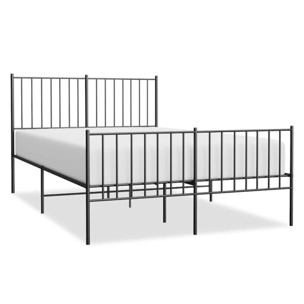 vidaXL Cadre de lit métal sans matelas avec pied de lit noir 120x200cm