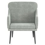 vidaXL Fauteuil Gris clair 63x76x80 cm Velours