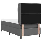 vidaXL Lit à ressorts avec matelas Gris foncé 80 x 200 cm tissu