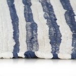 vidaXL Tapis chindi tissé à la main Coton 160x230 cm Bleu et blanc