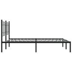 vidaXL Cadre de lit métal sans matelas avec tête de lit noir 150x200cm