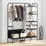 vidaXL Porte-vêtements avec étagères Chêne Noir 120x44x160 cm Bois d'ingénierie