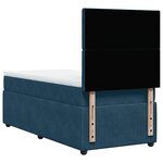 vidaXL Sommier à lattes de lit avec matelas bleu 90x200 cm velours