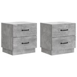 vidaXL Cabinet de chevet 2 Pièces Gris béton 43 x 34 5 x 44 5 cm