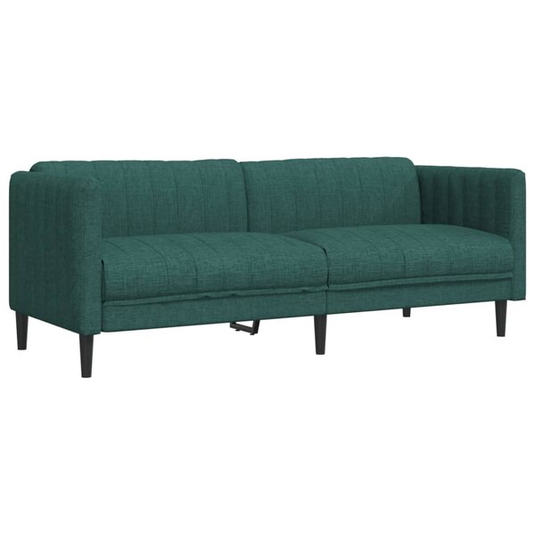 vidaXL Canapé à 3 places vert foncé tissu