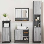 vidaXL Ensemble de meubles de salle de bain 4 Pièces sonoma gris