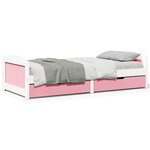 vidaXL Lit de jour et 2 tiroirs sans matelas IRUN blanc rose 90x200 cm
